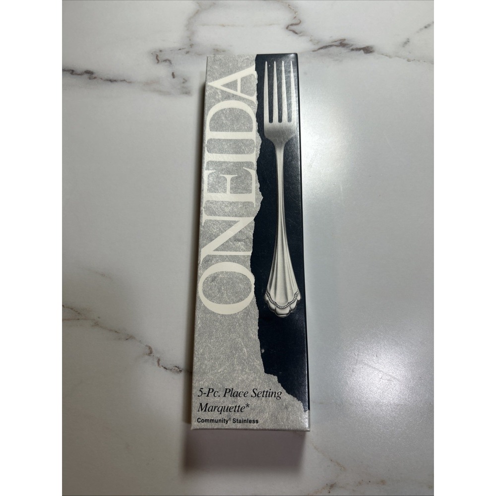 Oneida Marquette 5 Pc Place Setting 18/8 Stainless Flatware Made USA NIB